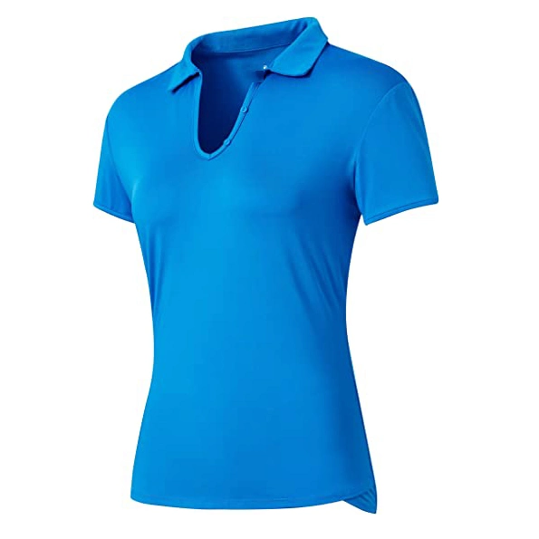 Custom Logo Womens V Neck Tennis Shirts Golf Polo Shirts Short Sleeve Active Workout Shirts Upf 50+ Running Tops