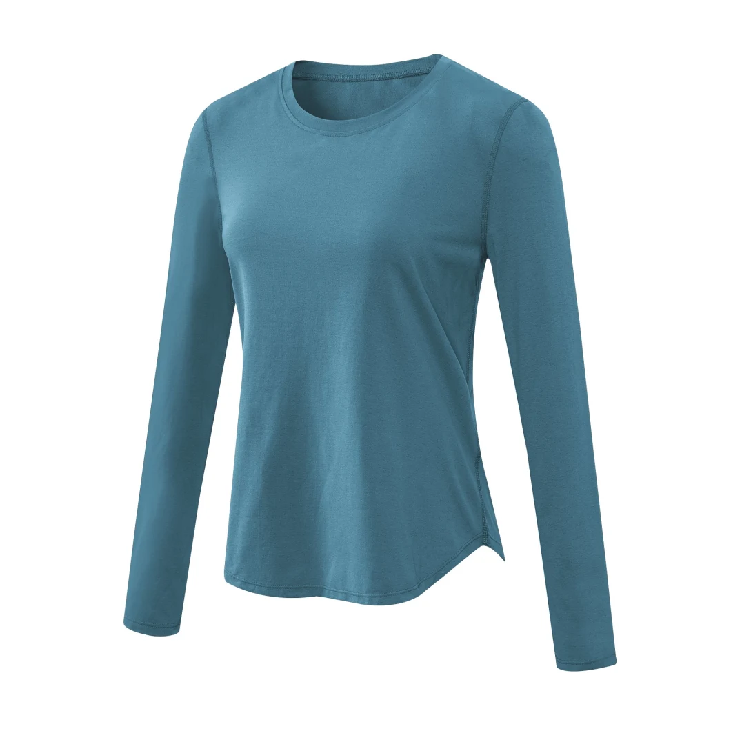 Free Sample Women Sport Workout T-Shirt Fitness Tight Female Blouse Running Sportswear Long Sleeve Gym Yoga