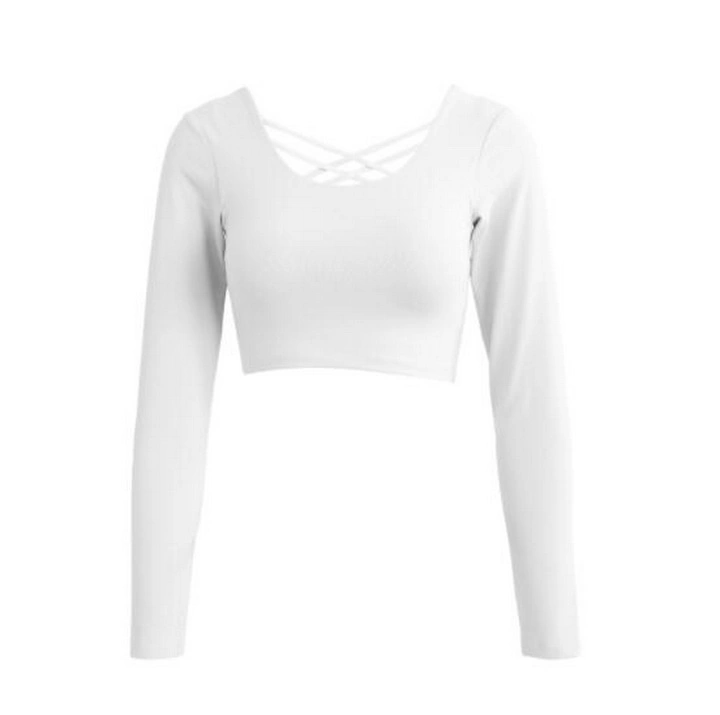 Quick-Dry Exercise Women Navel Exposed Sport Yoga Long Sleeves