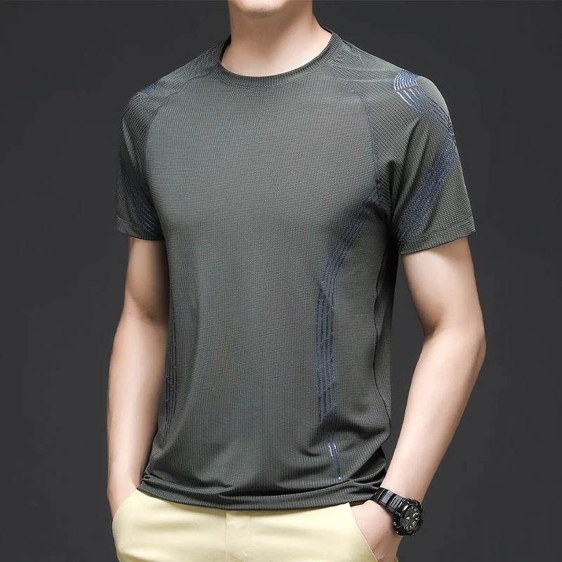 Free Sample Wholesale Men Tshirt Custom High Quality Short Sleeve Round Neck Fashion Drop Shipping