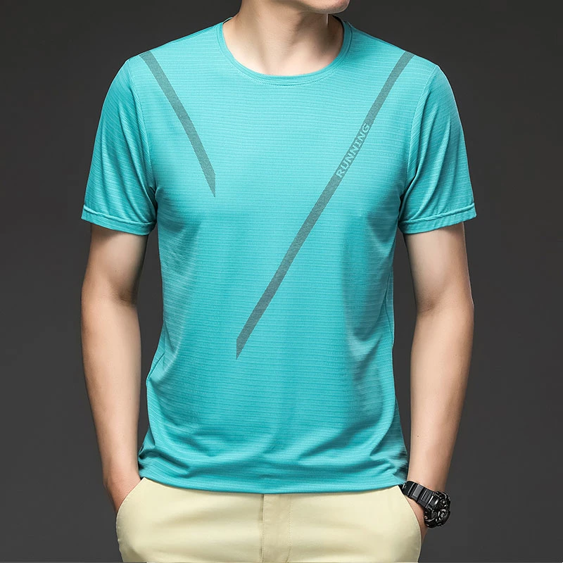 Free Sample Men Summer T-Shirt Short Sleeve Casual Quick Dry Drop Shipping