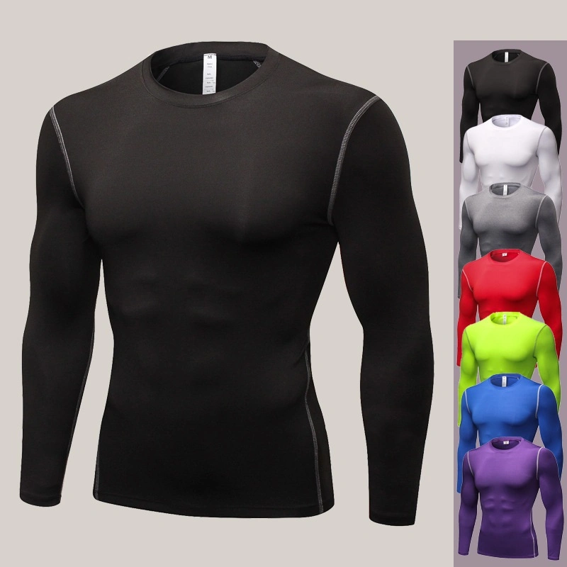 Men Compression Tops Running Gym Workout Sports Fitness Running Long Sleeves Dry-Fit Base Layer, Training Base Layer Thermal Long Sleeve Wbb14451