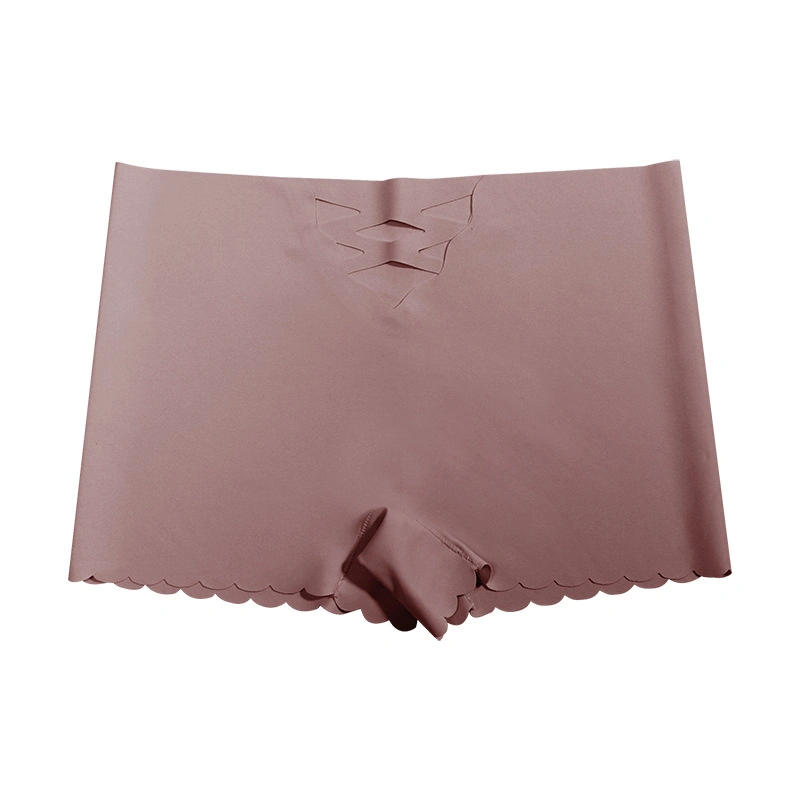 Seamless Cotton Silk Felling Thongs Women Underwear Low-Waist Soft Boxer Shorts