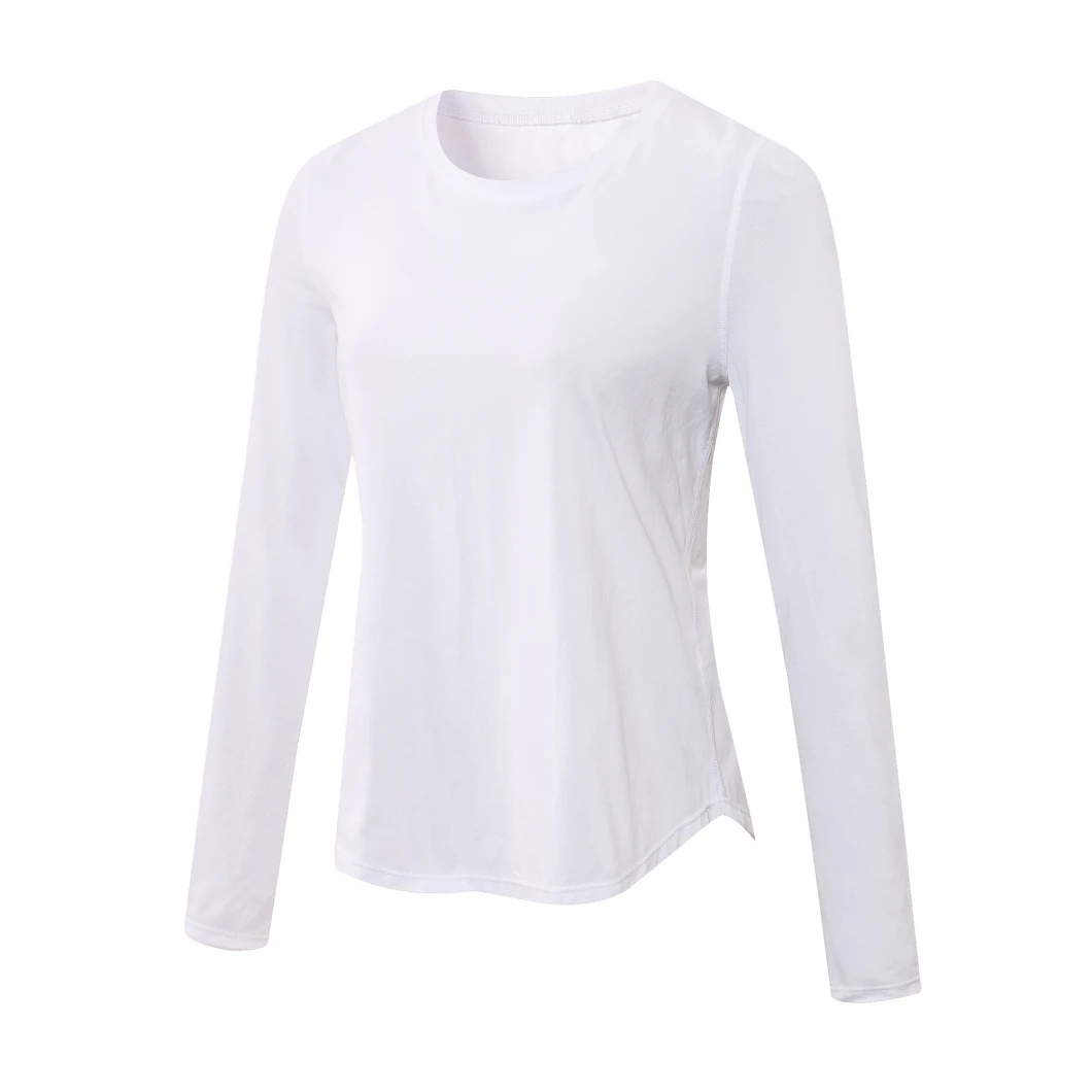 Free Sample Women Sport Workout T-Shirt Fitness Tight Female Blouse Running Sportswear Long Sleeve Gym Yoga